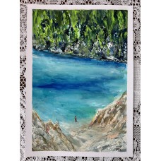 “Druzhbivskyi Quarry” – Original Zhytomyr Landscape Painting, Oil on Paper | Marina Stognieva